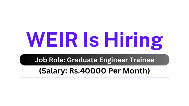 WEIR Is Hiring